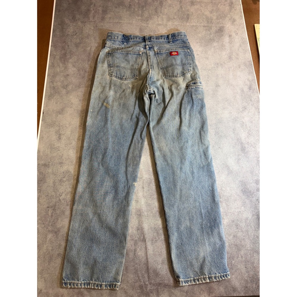 Dickies Double Knee Carpenter Jeans Light Wash Denim Work Pants 34x34 15293SNB - Picture 2 of 7